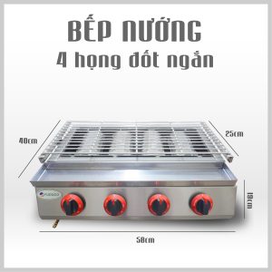 Bếp Nướng Gas 4 Họng Ngắn