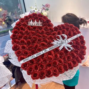 Bó trái tim nhũ 99 bông