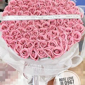 Bó 99 bông tròn màu hồng