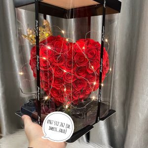 Hộp Trái Tim Hoa Giấy Nghệ Thuật