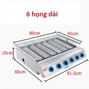 Bếp nướng 6 họng đốt dài